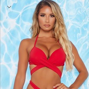 Sexy red hot fashion nova bikini top! New without tags, it was just too large!